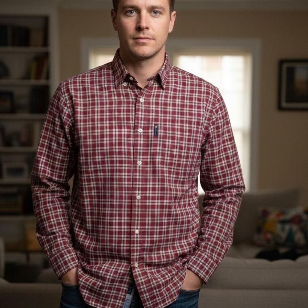 Ralph-lauren Men's Red and Burgundy Shirt